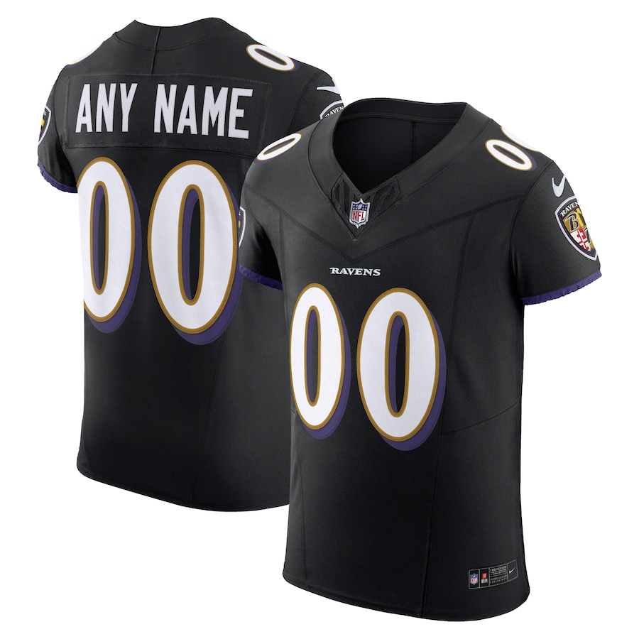 Men Baltimore Ravens Nike Black Vapor F.U.S.E. Elite Custom NFL Jersey